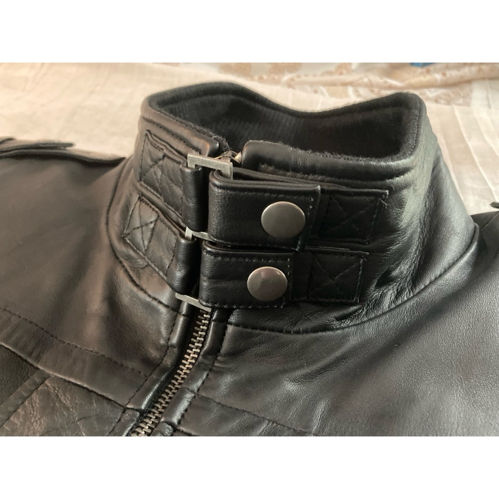 NEW Leather Moto Style “Edinburgh” Bomber Jacket Size XXL/2XL - Picture 5 of 15